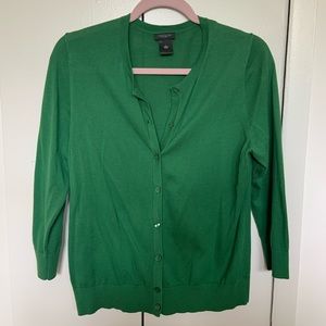 LOFT Kelly Green Button Up Cardigan L